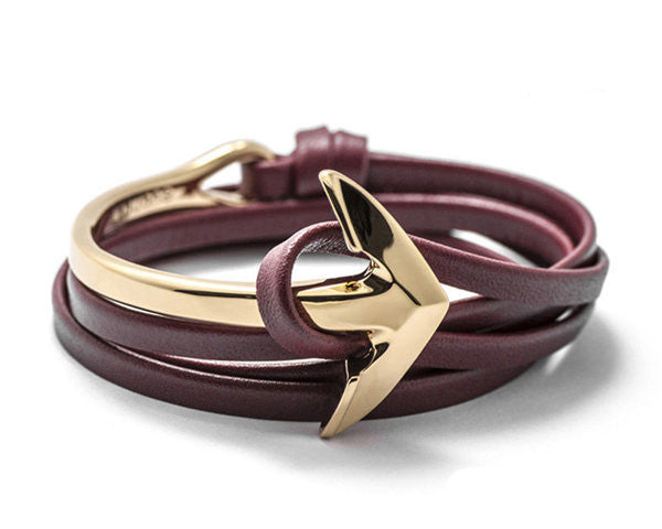 Online discount shop Australia - New Anchor Bracelet Men Women Leather Wap Bracelets Half Bend Anchor Bangles Jewelry