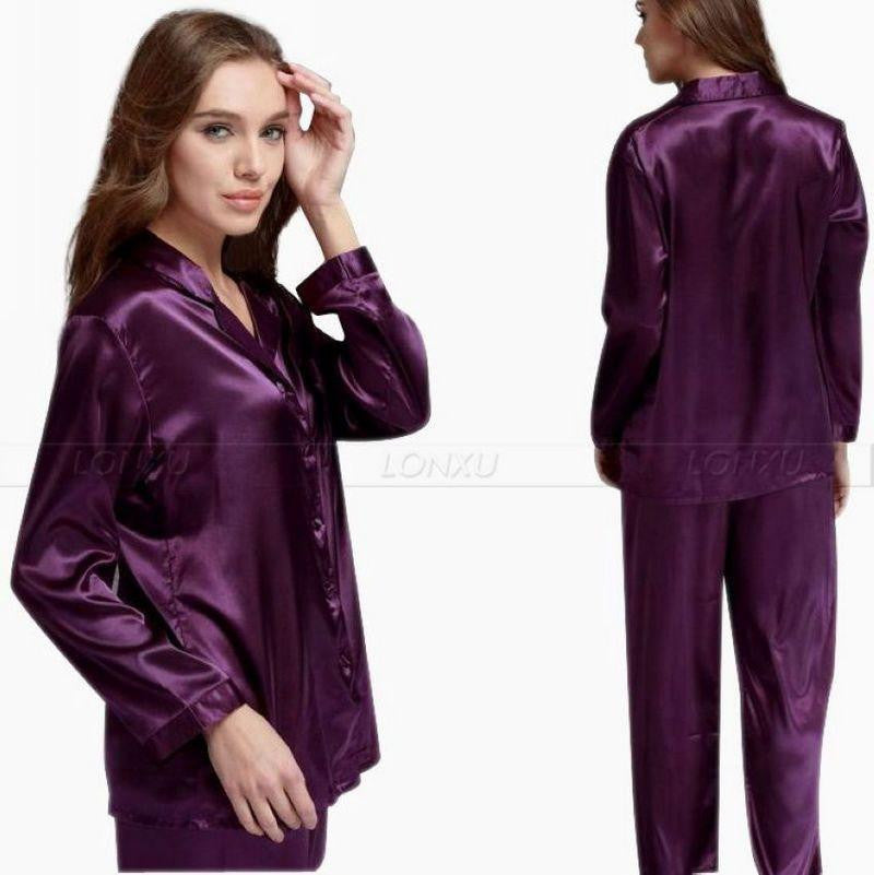 Womens Silk Satin Pajamas Set Pajama Set Sleepwear Loungewear