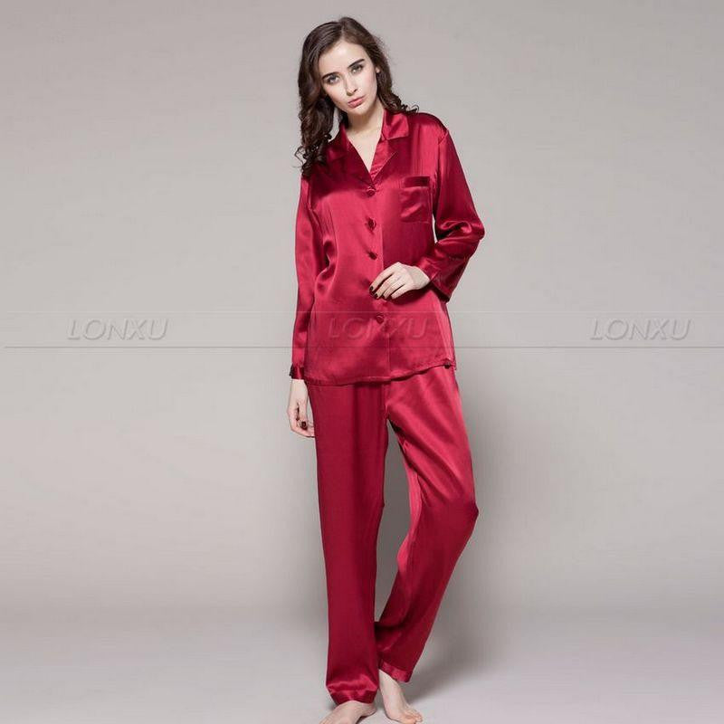 Womens Silk Satin Pajamas Set Pajama Set Sleepwear Loungewear