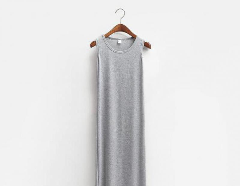 Summer Dress Women Beach Maxi Dress Solid O-neck Sleeveless Casual Dress Elegant Evening Party Dresses