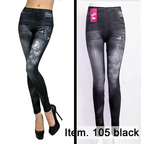 Women Imitate Denim jeggings women Denim jeans leggings Black and Blue color 20 style