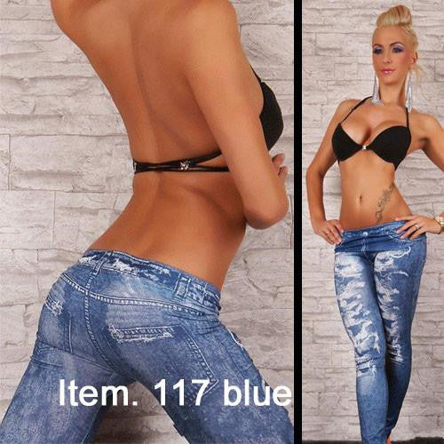 Women Imitate Denim jeggings women Denim jeans leggings Black and Blue color 20 style
