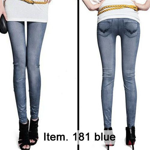 Women Imitate Denim jeggings women Denim jeans leggings Black and Blue color 20 style