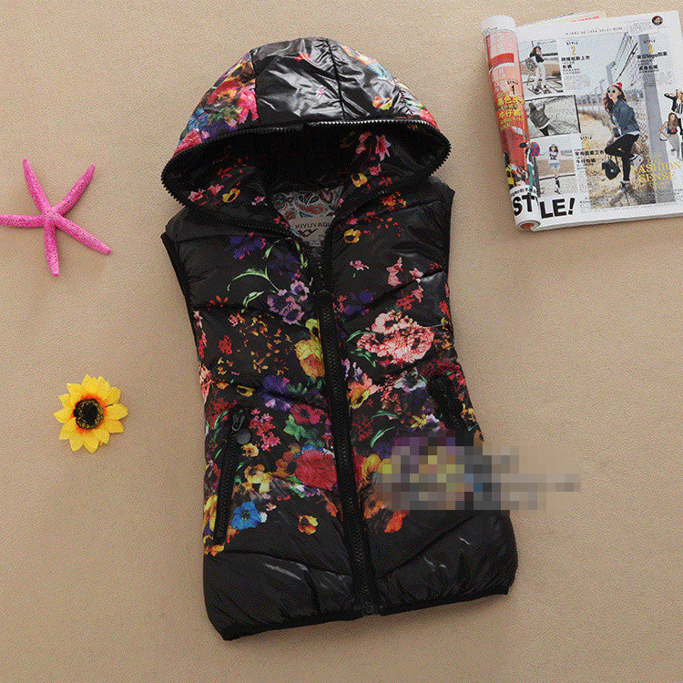 Online discount shop Australia - Genuine Ladies Vest Jacket  Women Korean Printing Cotton Vest Short Slim Down cotton Hooded Vest women coat