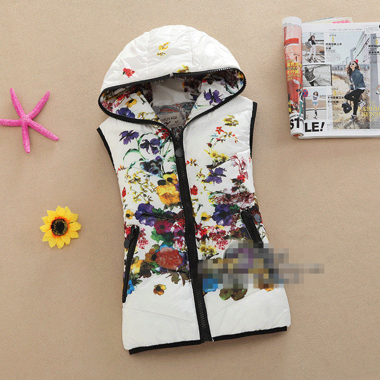 Online discount shop Australia - Genuine Ladies Vest Jacket  Women Korean Printing Cotton Vest Short Slim Down cotton Hooded Vest women coat