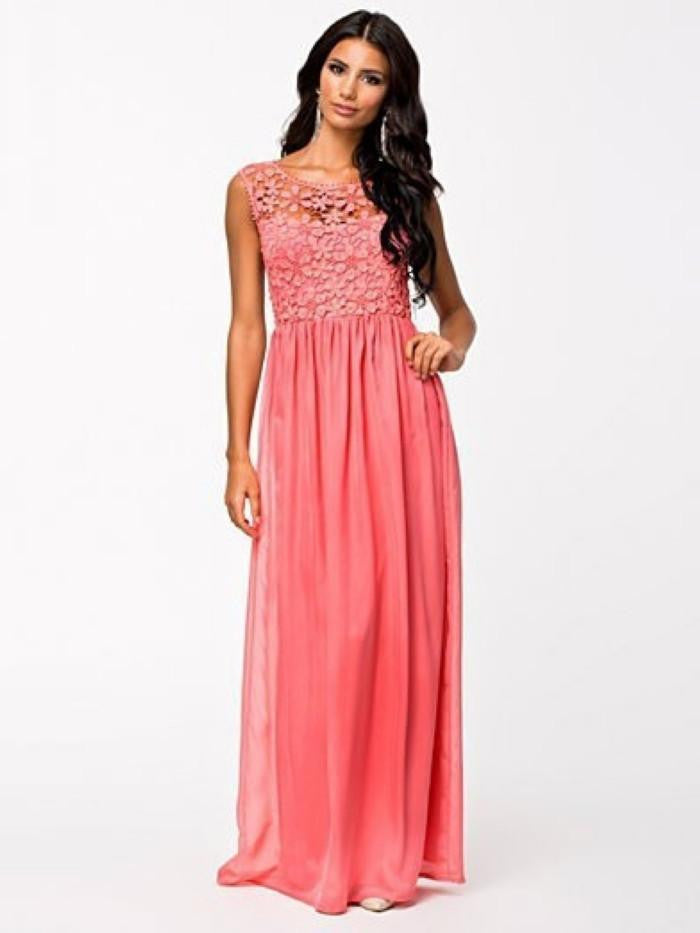 Women Summer Sleeveless White Top Crochet Lace Chiffon Maxi Dress
