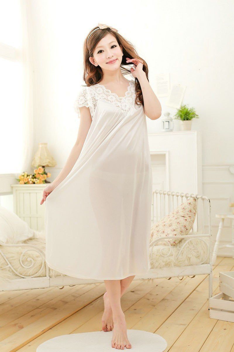 women red lace sexy nightdress girls plus size Large size Sleepwear nightgown night dress skirt Y02-4