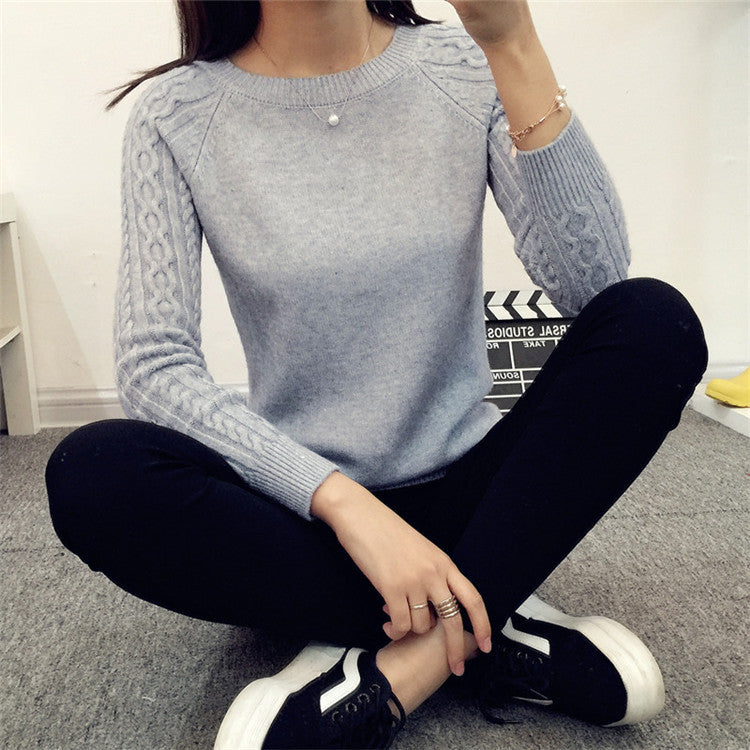 Online discount shop Australia - Knitted Women Sweaters And Pullovers Female Long Sleeve Jumper White Black Gray Pull