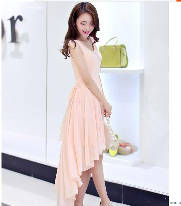 Irregular Lady Dress Summer Fashion Elegant Women Dovetail Dress Bohemia Beach Dress Chiffon Dresses For Girls