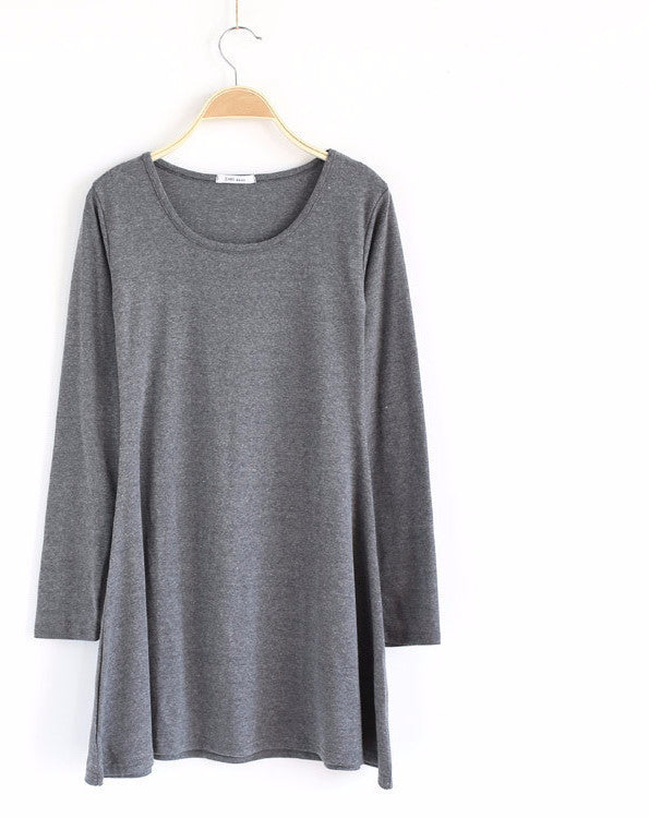 Online discount shop Australia - 100% Cotton Autumn Winter Dress Female Long Sleeve Dress O-Neck Woolen Dresses A006