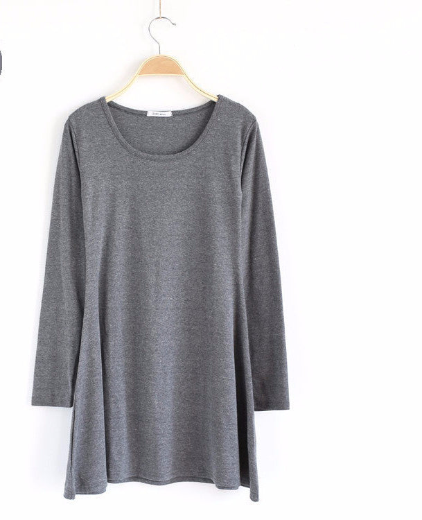 Online discount shop Australia - 100% Cotton Autumn Winter Dress Female Long Sleeve Dress O-Neck Woolen Dresses A006