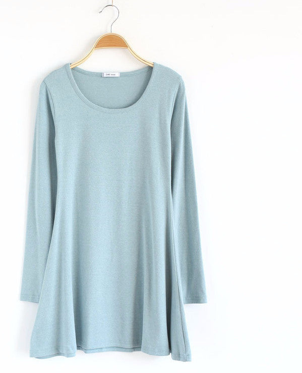 Online discount shop Australia - 100% Cotton Autumn Winter Dress Female Long Sleeve Dress O-Neck Woolen Dresses A006