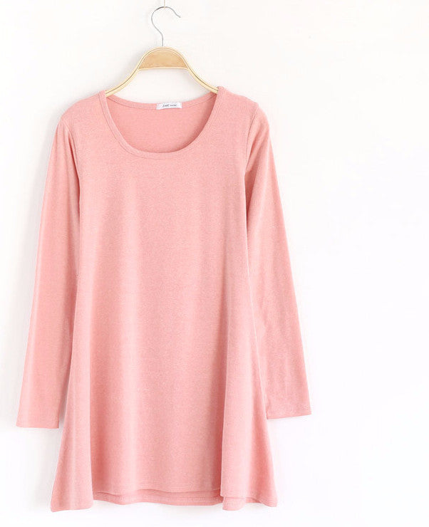 Online discount shop Australia - 100% Cotton Autumn Winter Dress Female Long Sleeve Dress O-Neck Woolen Dresses A006