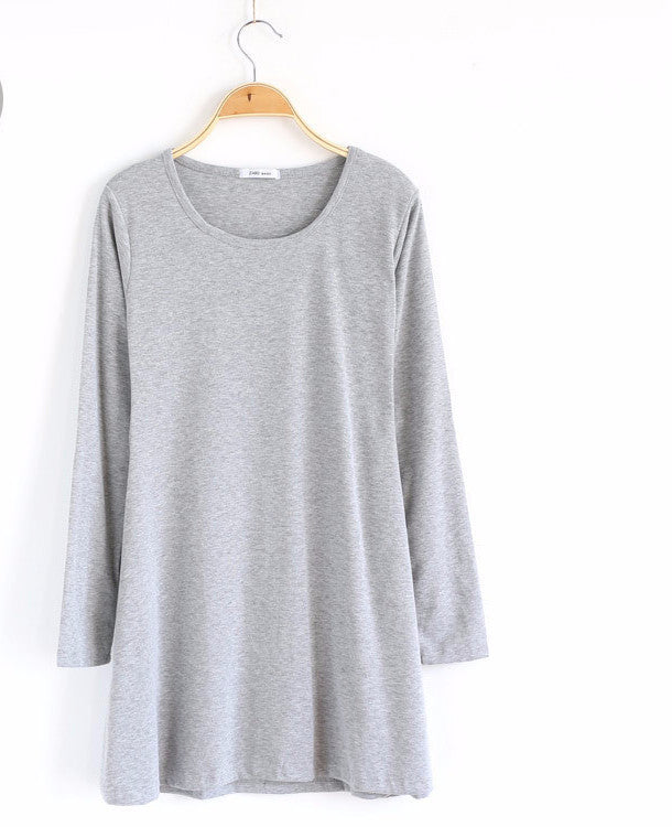 Online discount shop Australia - 100% Cotton Autumn Winter Dress Female Long Sleeve Dress O-Neck Woolen Dresses A006