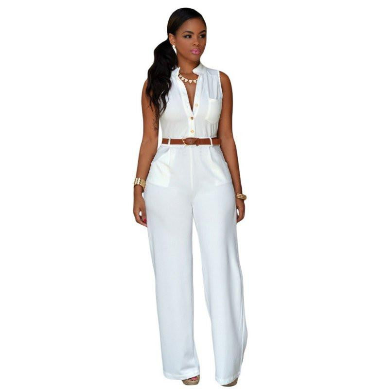 Jumpsuits Ladies Loose Slim Casual Party Overalls Long Pants Women Sleeveless Night Club Rompers