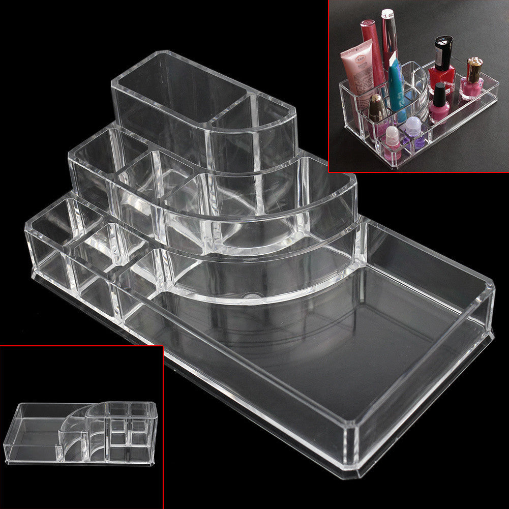 Online discount shop Australia - 8 Grids Clear Acrylic Makeup Organizer Cosmetics Display Storage Box Case Jewelry Make Up Lipstick Brush Holder Desk Racks