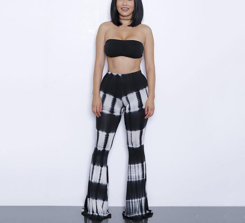 Online discount shop Australia - Glamaker two piece gradient print flare pants women jumpsuit Off shoulder casual jumpsuit romper Plus size sexy jumpsuit