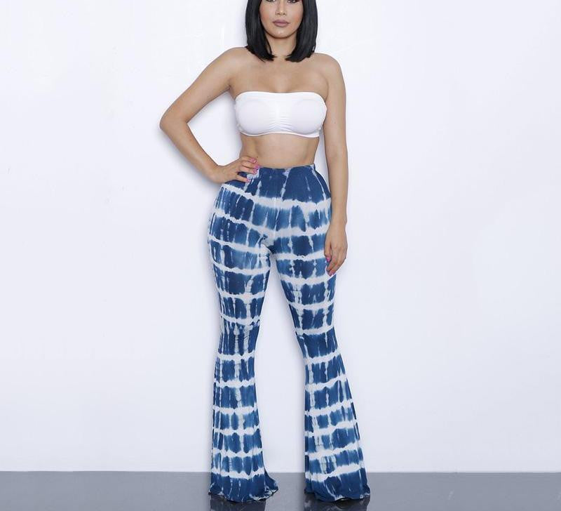 Online discount shop Australia - Glamaker two piece gradient print flare pants women jumpsuit Off shoulder casual jumpsuit romper Plus size sexy jumpsuit