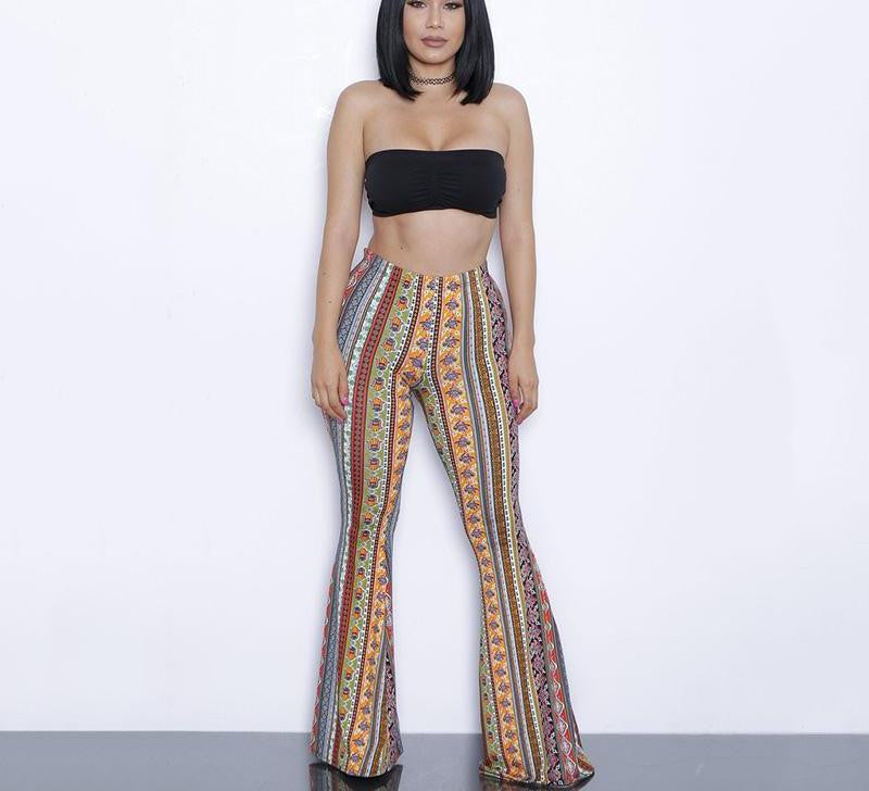 Online discount shop Australia - Glamaker two piece gradient print flare pants women jumpsuit Off shoulder casual jumpsuit romper Plus size sexy jumpsuit