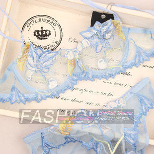Cherry embroidery lace bra briefs set sexy push up underwear bra set women lingerie bra and panty set intimates
