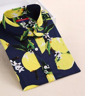 Shirt Women Blouses Long Sleeves Women Shirts Floral Cotton Tribal Print Blouses Vintage Women Tops