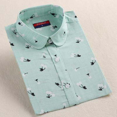 Shirt Women Blouses Long Sleeves Women Shirts Floral Cotton Tribal Print Blouses Vintage Women Tops