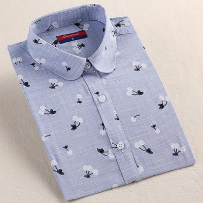 Shirt Women Blouses Long Sleeves Women Shirts Floral Cotton Tribal Print Blouses Vintage Women Tops