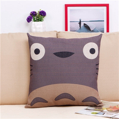 Online discount shop Australia - Miyazaki Totoro Cotton linen Pillow Case For office/bedroom/chair seat cushion 18x18 inches Decorative
