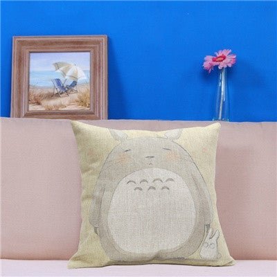 Online discount shop Australia - Miyazaki Totoro Cotton linen Pillow Case For office/bedroom/chair seat cushion 18x18 inches Decorative