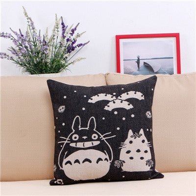 Online discount shop Australia - Miyazaki Totoro Cotton linen Pillow Case For office/bedroom/chair seat cushion 18x18 inches Decorative