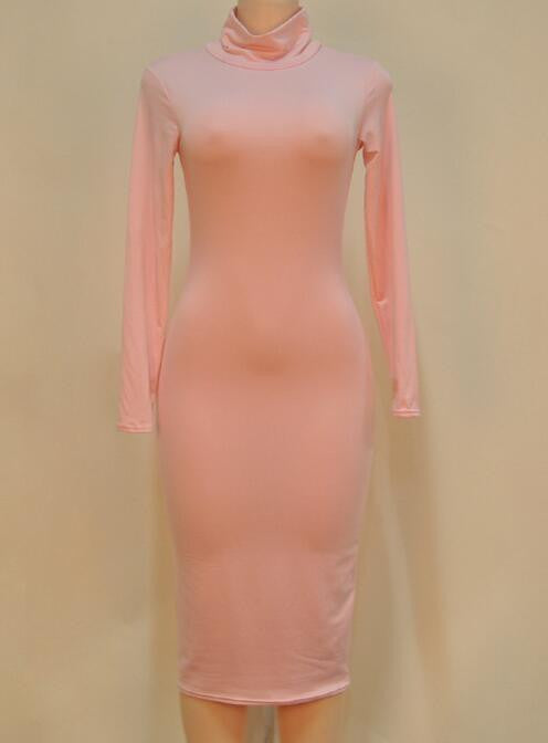 Online discount shop Australia - Kim Kardashian Dress Autumn Black Turtleneck Solid Party Dress Sexy Long Sleeve Bodycon Bandage Dress