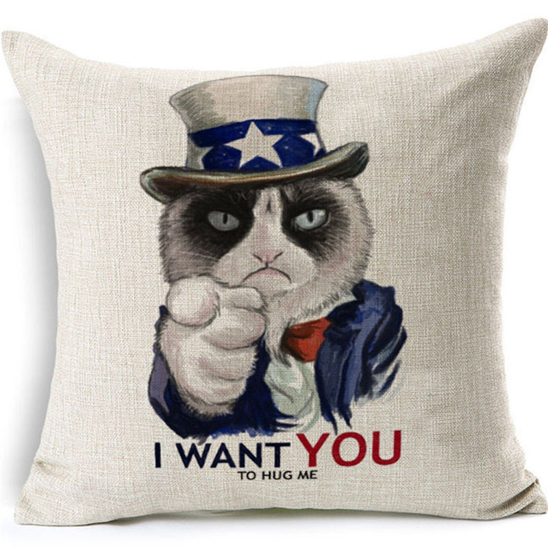 Online discount shop Australia - Colorful Dog Cushion Dachshund Throw Pillow Uncle Cat I WANT YOU Cushion Queen Dog Christmas Gift Pet Home Decorative Pillows