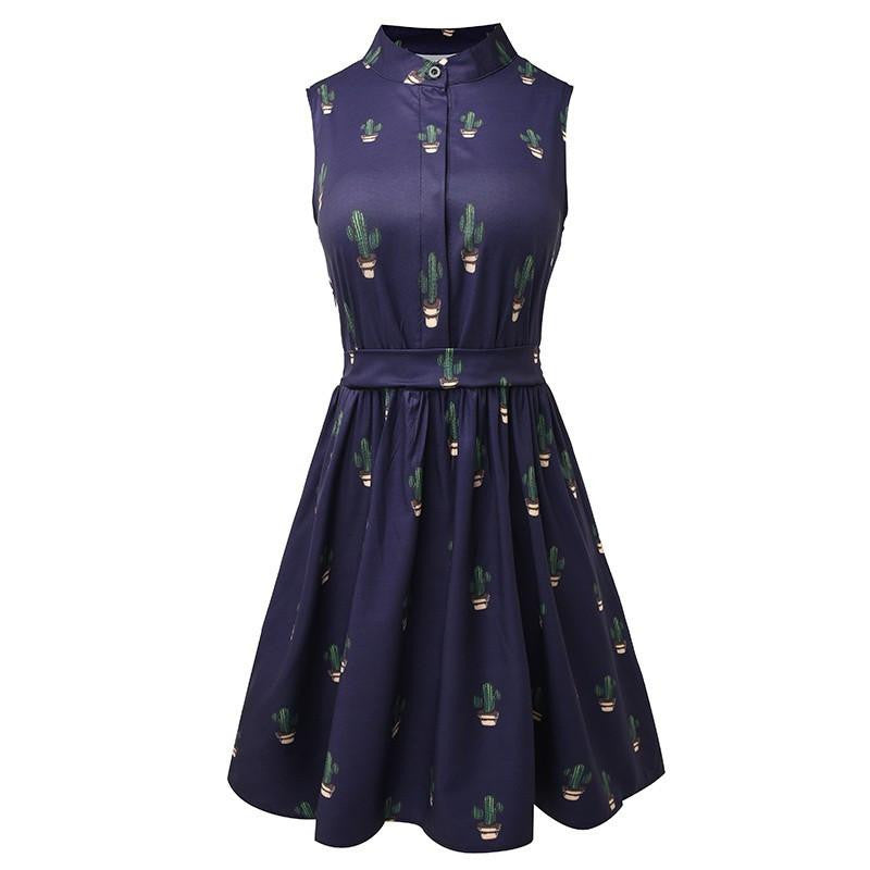 Vestods Summer Style Women Dress Flamingo Fun Flare Prints Casual High Waist Cute A Line Mini Dress