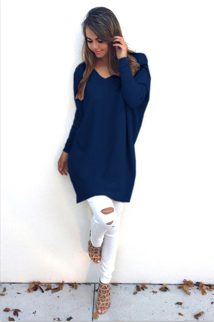 Autumn Winter Sweater Women Pullovers Knitted Casual Cashmere Sweaters V-Neck Loose Pullover Long Sleeve Jumpers - CelebritystyleFashion.com.au online clothing shop australia