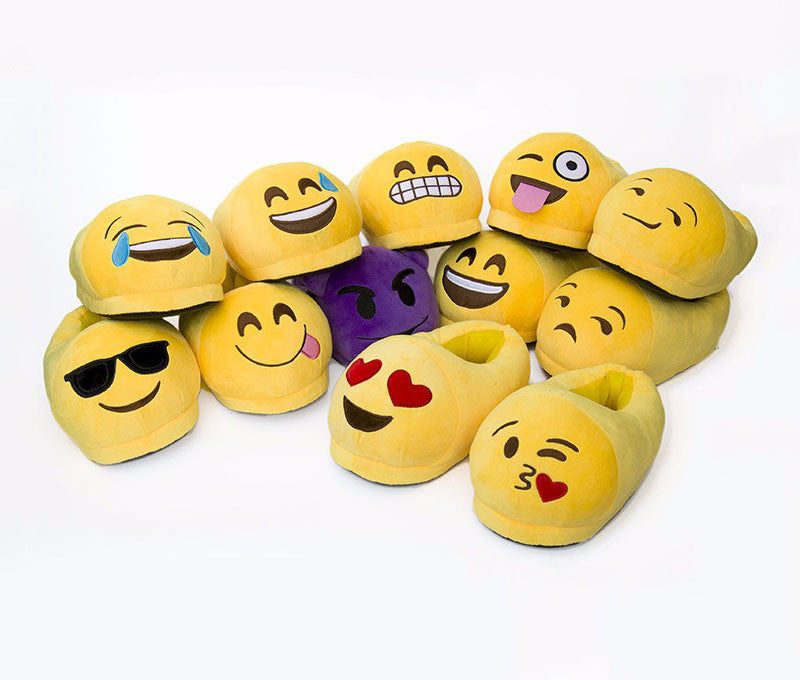 Online discount shop Australia - Emoji Slippers Cartoon Plush Slipper Home With The Full Expression Women/ Men Slippers House Shoes One Pair