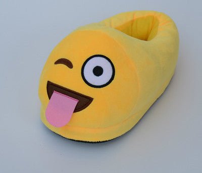 Online discount shop Australia - Emoji Slippers Cartoon Plush Slipper Home With The Full Expression Women/ Men Slippers House Shoes One Pair