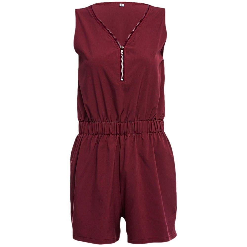 Women Short Combinaison Bodysuit Rompers Womens Jumpsuit Elegant Jumpsuit V-Neck Sleeveless Overalls For Women