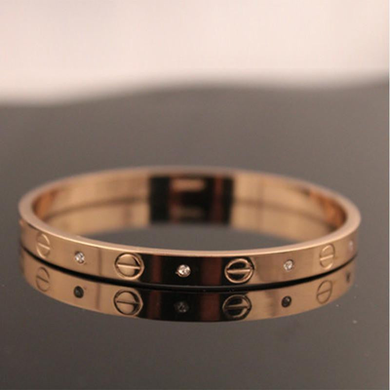 Trendy Rose Gold Silver Bracelet for Women Bangle Lover Bracelet Jewelry Titanium Love Bracelet Bangle Pulseiras H0009