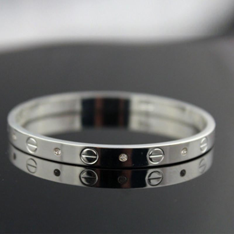 Trendy Rose Gold Silver Bracelet for Women Bangle Lover Bracelet Jewelry Titanium Love Bracelet Bangle Pulseiras H0009