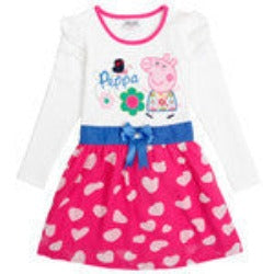 Online discount shop Australia - Girls dress two color 2-6T cartoon characters children's clothes pepa baby girl casual fashion baby frocks