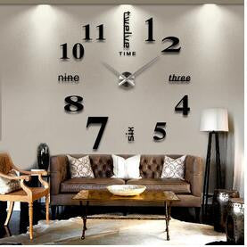 DIY 3d Home Decoration Wall Clock Big Mirror Wall Clock Modern Design,Large Size Wall Clocks.DIY Wall Sticker Unique Gift