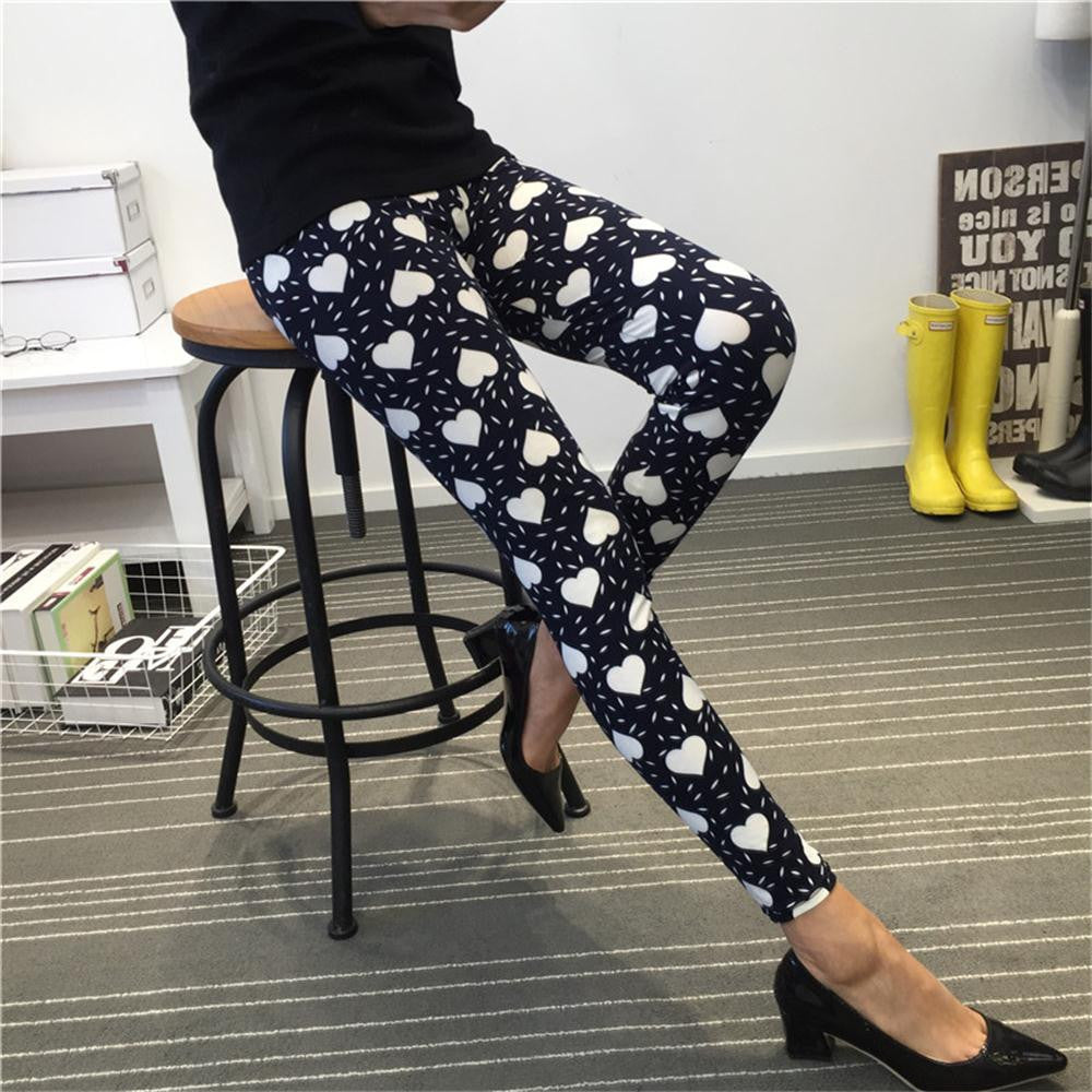 Women Leggings Ninth Casual Pants Plaid Flowers Print Fitness Leggings Women Slim Leggings Flower Leggins