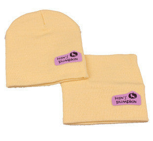 Online discount shop Australia - 6 Colors Children Hedging Cap + Scarf Suit Leather Standard Solid Color Candy-Colored Wool Hats Newsboy Caps Baby Hat