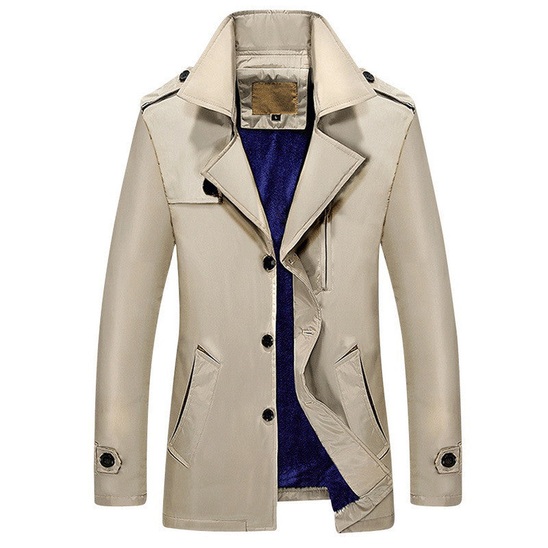 Online discount shop Australia - Men Casual Coats Trench Coats Fleece Inside Fit Male Windproof Jackets