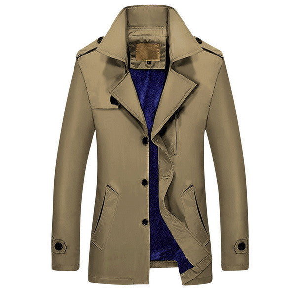 Online discount shop Australia - Men Casual Coats Trench Coats Fleece Inside Fit Male Windproof Jackets