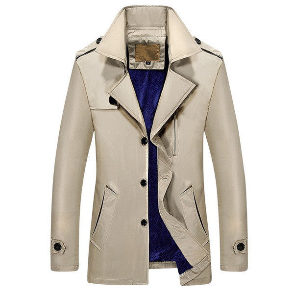 Online discount shop Australia - Men Casual Coats Trench Coats Fleece Inside Fit Male Windproof Jackets