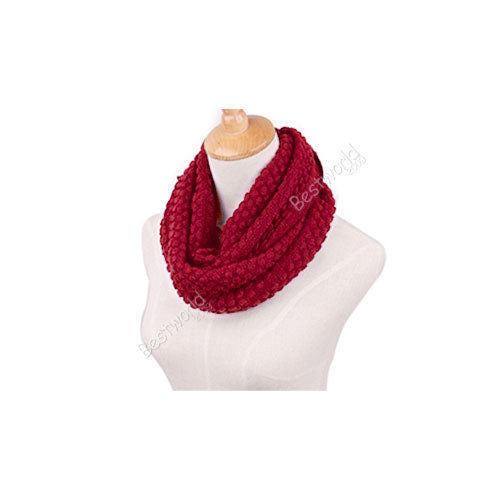Online discount shop Australia - Fashion Women Warm Knitted Neck 2 Circle Wool Cowl Snood Long Scarf Shawl Scarfs Women Knitted Long Ring Scarf