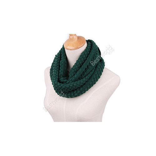 Online discount shop Australia - Fashion Women Warm Knitted Neck 2 Circle Wool Cowl Snood Long Scarf Shawl Scarfs Women Knitted Long Ring Scarf