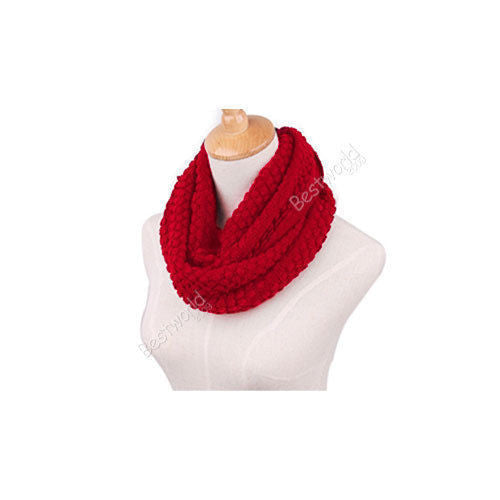 Online discount shop Australia - Fashion Women Warm Knitted Neck 2 Circle Wool Cowl Snood Long Scarf Shawl Scarfs Women Knitted Long Ring Scarf
