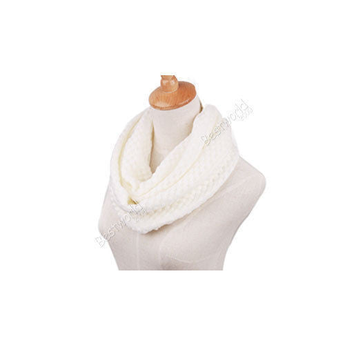 Online discount shop Australia - Fashion Women Warm Knitted Neck 2 Circle Wool Cowl Snood Long Scarf Shawl Scarfs Women Knitted Long Ring Scarf
